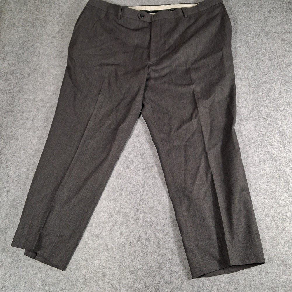 Joseph & Feiss Dress Pants Men 42 Gray 100% Wool Flat Front Professional Trouser